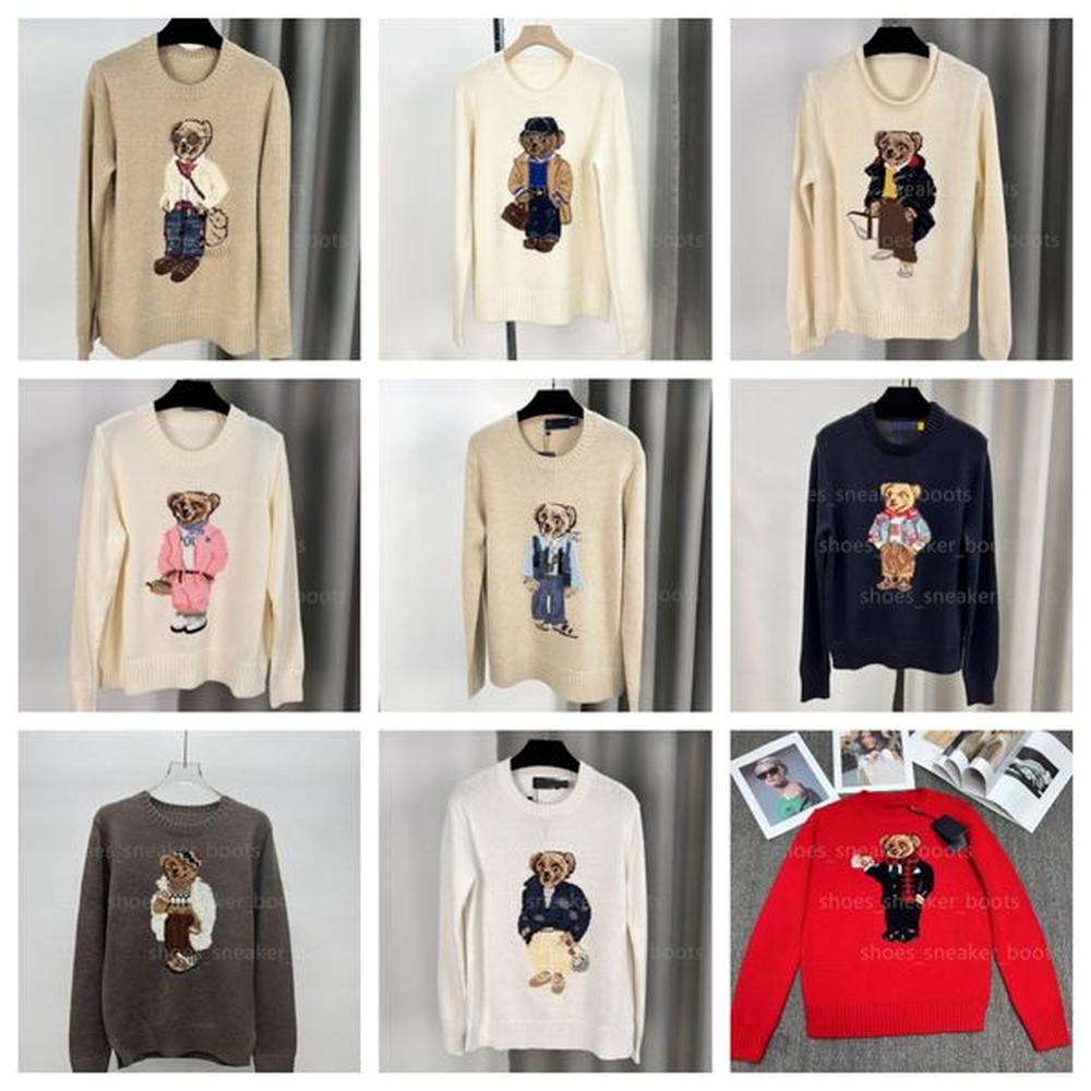Sweater Designer Womens Knits Bear Catoon Sweater Pullover Embroidery Fashion Knitted Sweaters Unisex Mens Womens Long Sleeve Casual Printed