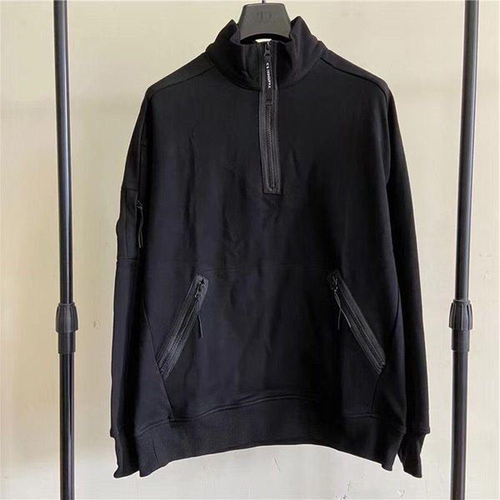 Sweater One lens logo hoodies casual outdoor 1/4 zipper sweatshirts fashion brand pullover jogging hooded men tracksuit black grey blue Vexk