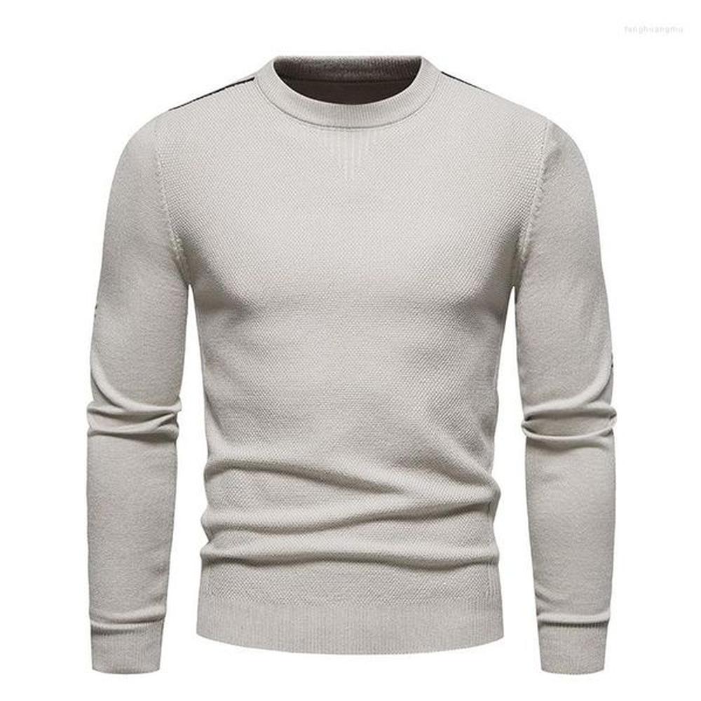 Sweaters Mattswag Mens Solid Color Crew Neck Kintted Warm Autumn Winter Regular Pullover Shirt Fashion Slim Fit Men's Clothing