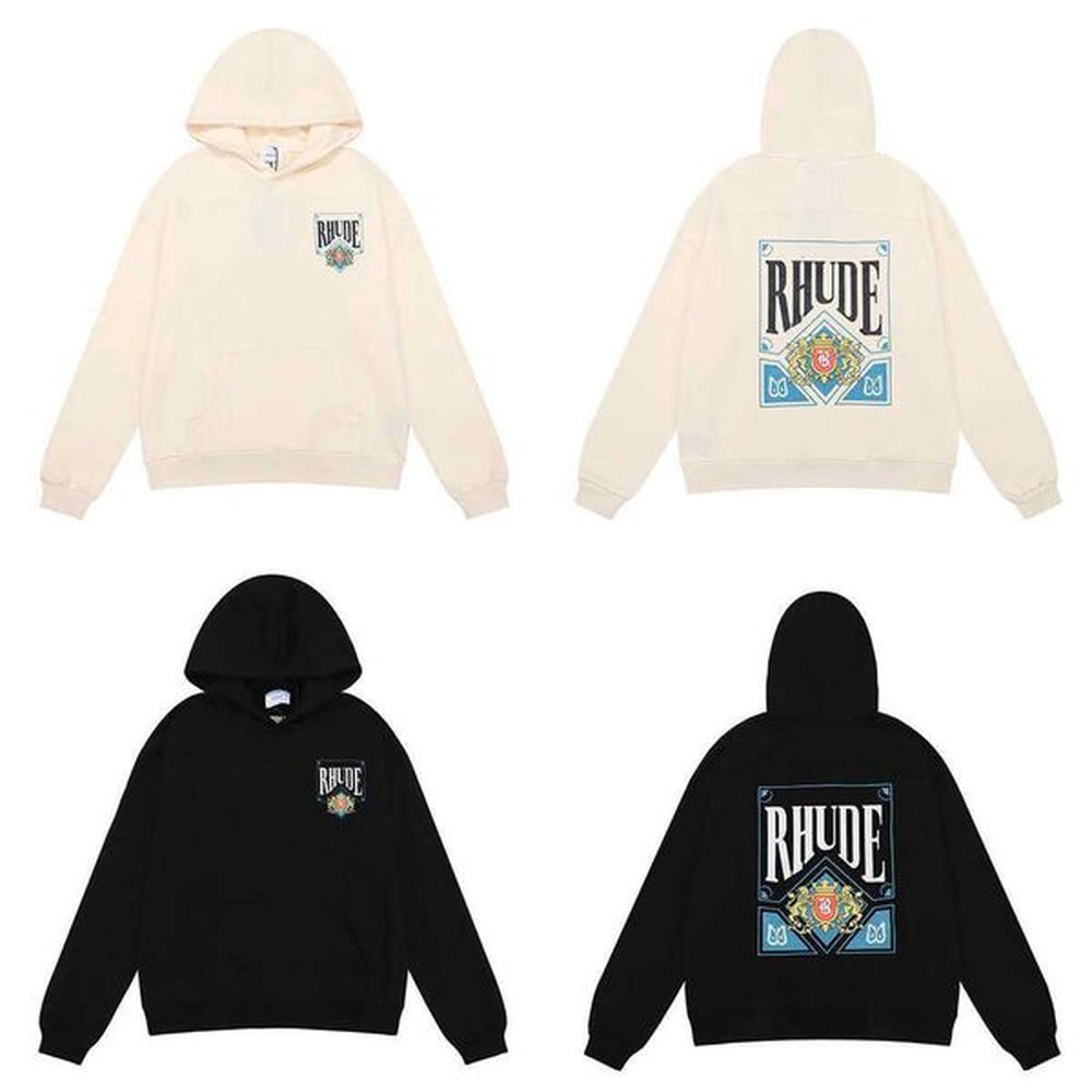 Sweatshirts Outstanding Designers Rhude Mens Hoodies Fashion Letter Printing Terry Hoodie Sweater American Brand