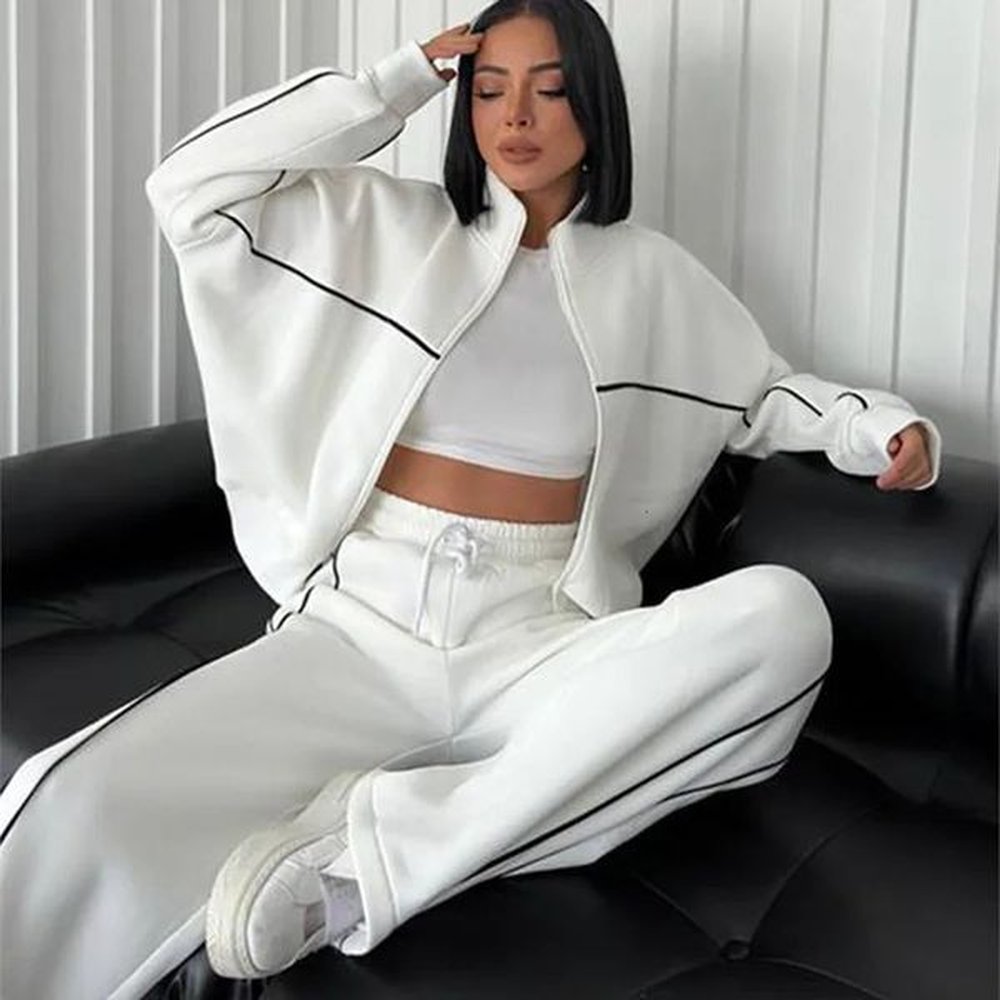 sweatsuits for women set piece outfits long sleeve zip