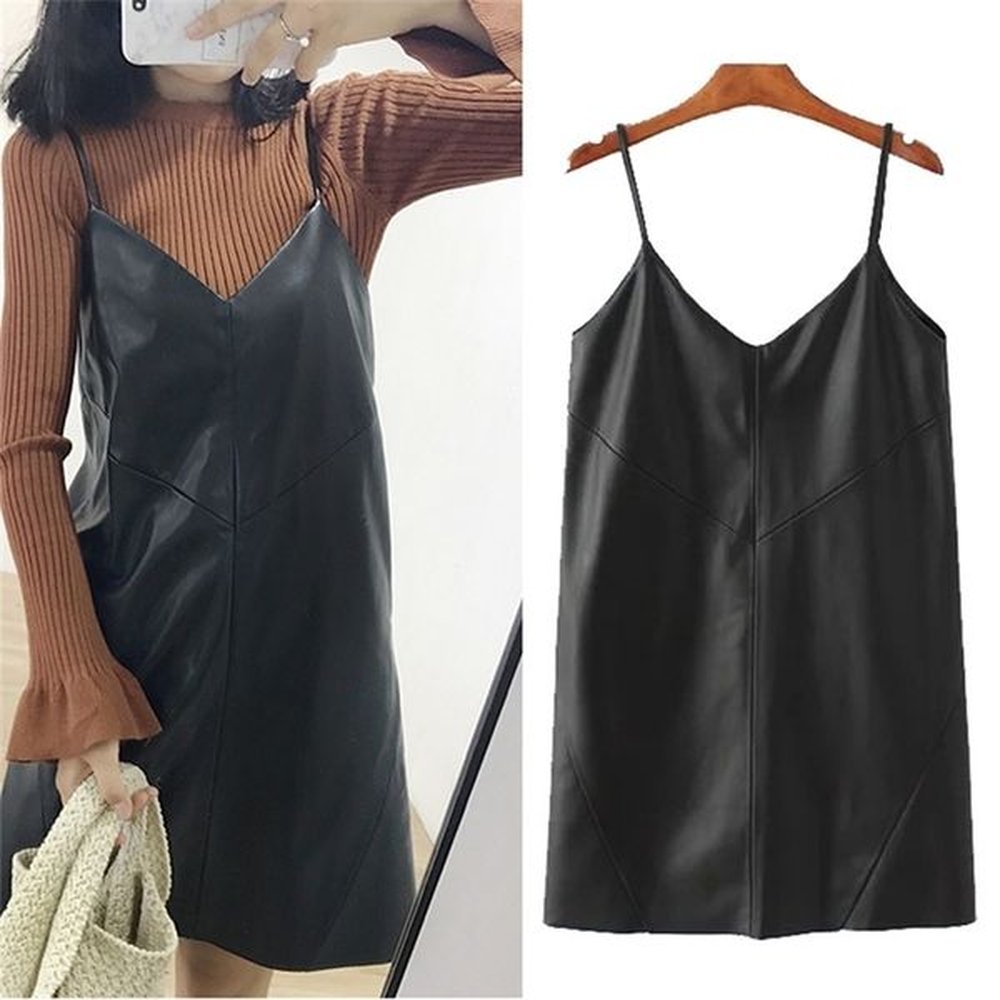 swyivy women s leather dress casual v neck pu es