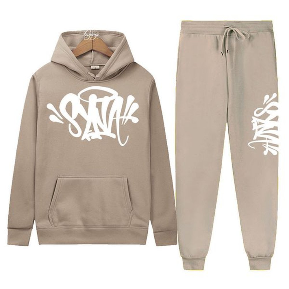 Synaword Synaworlds Hoodies Drill Style Street Mens Women Hip Hop Pants Tech Fleece Trendy Brand Loose Sport Set Tracksuit Men Hoodie Trouse