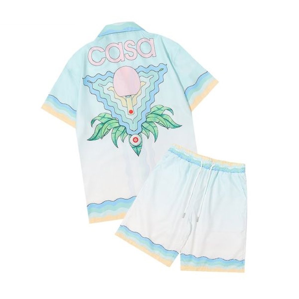 T shirt designer clothes men brand casa blanca shirt shorts Masao San Printed flowers summer shirt high quality loose silk shirt graphic tee