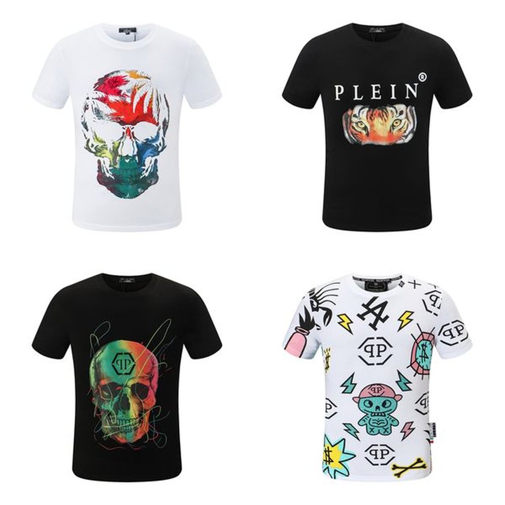 T shirt designer plein brand men's and women's Short Sleeve Tee letter animal print round neck street fashion casual wear
