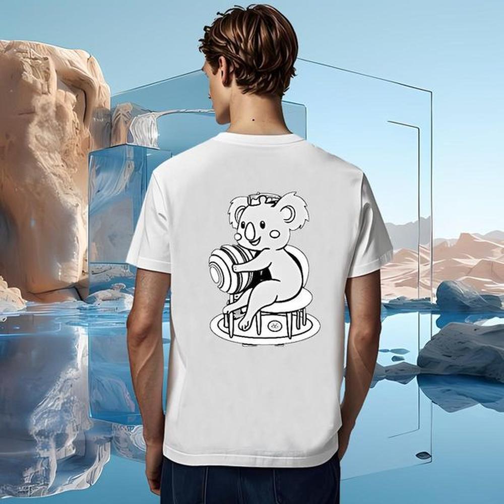 T Shirt For Man 230g Pure Cotton bear High Street Hip Hop O-Neck Short Sleeve Plus Size Custom Tshirts Classic Casual High Quality Top Tees