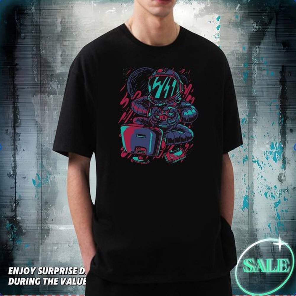 T Shirts Men 100% Cotton 230g spaceman Daily Wear Crew Neck Anime Print Tshirt for Man Woman Designer Fashion Free Shipping Tees