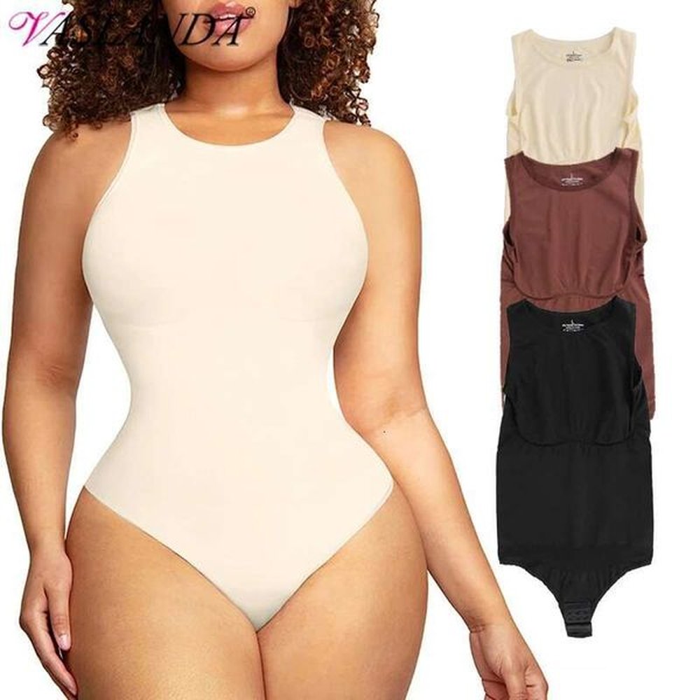 tank top women seamless tummy control bodysuit shapewear sexy crew