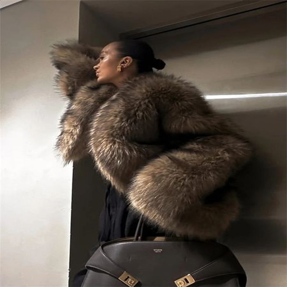 taruxy mink fur short coat for women retro niche autumn