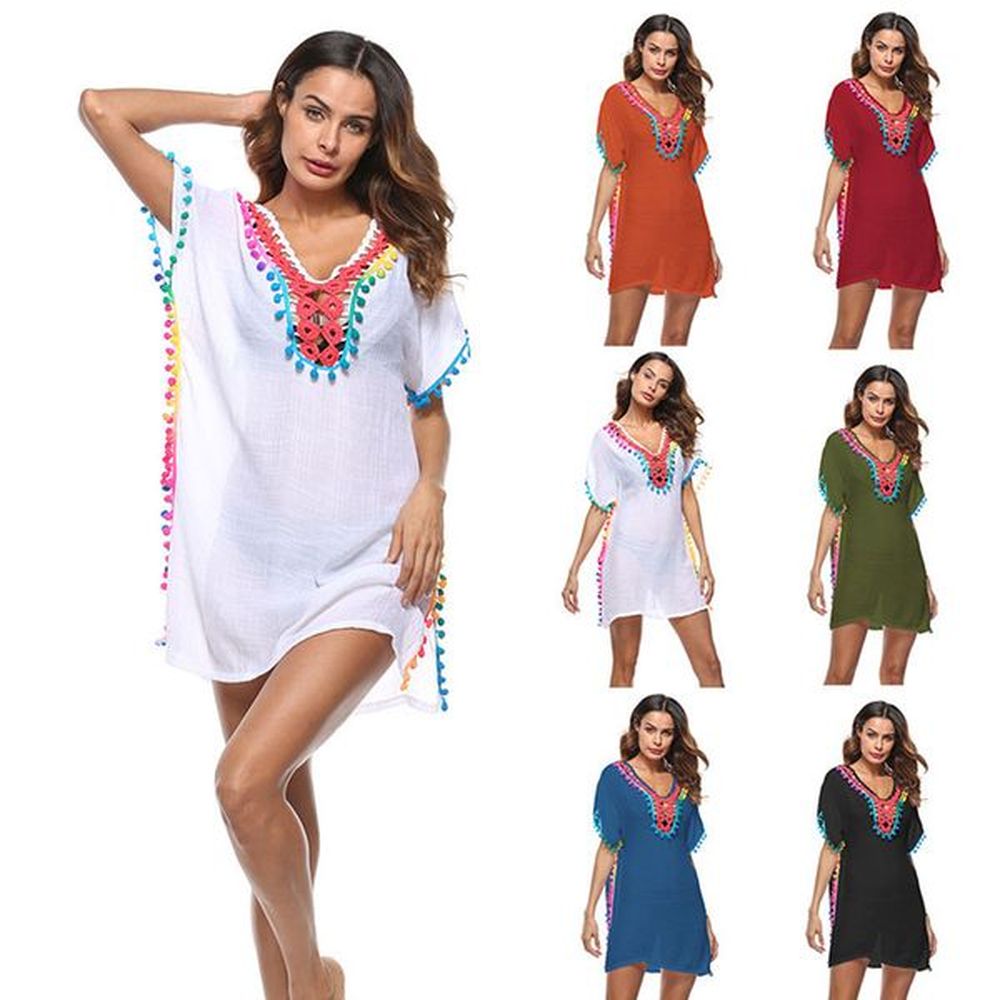 tassel beachwear swim suit cover up playa pareo beach