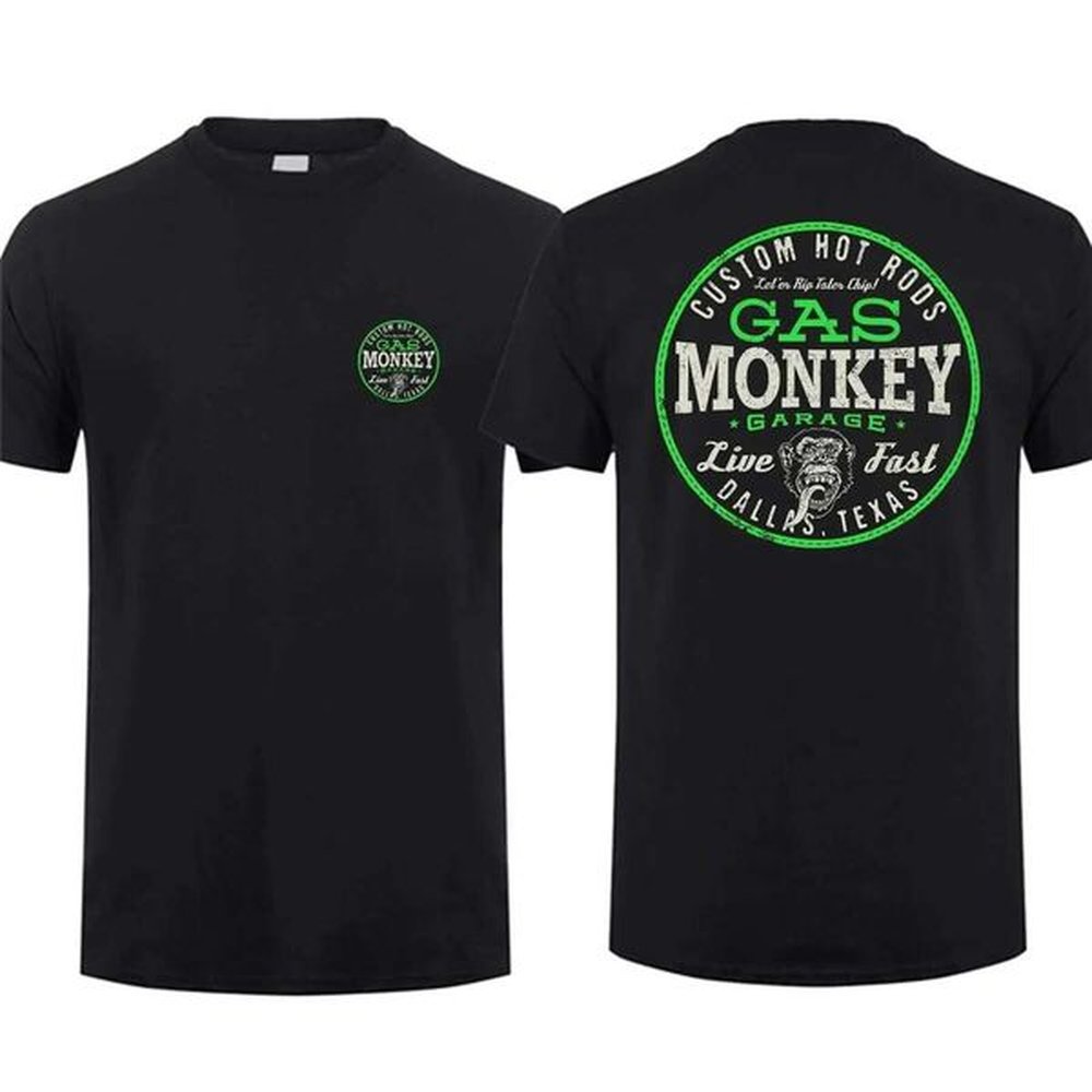 Tees Amazing Men T Shirt Casual Oversized Gas Monkeys Garage Hot Rods Circle Limited Double-sided T-shirt Male T-shirts -shirt -shirts