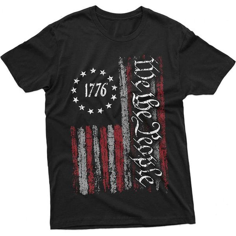 The We People Tee Shirt 1776 Independence Day 4th of July USA Graphic Flag Print T-Shirt High Quality O-Neck Short Sleeves 51031 T-