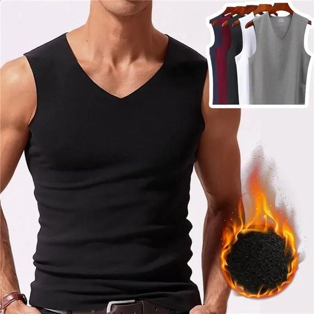 Thermal Cotton Vest MenS Underwear Autumn Winter Long Tank Top VNeck Seamless for Man 241226