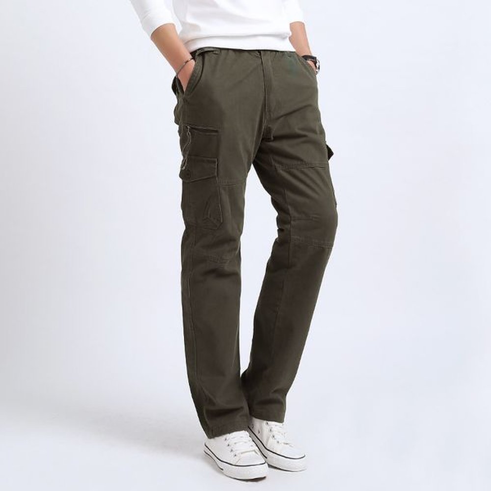 Thick Men's Casual Pants Multi-Pocket Overalls Outdoor Loose Sports Pants