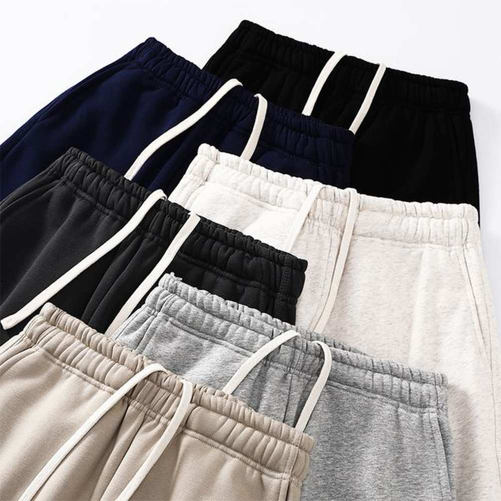 Thickened fleece sweatpants 390g simple heavyweight