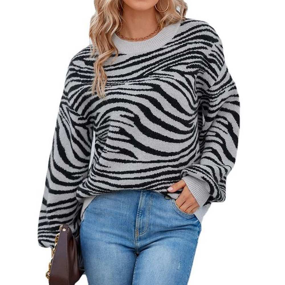 tiger stripe thick autumn winter pullover sweater for women europe