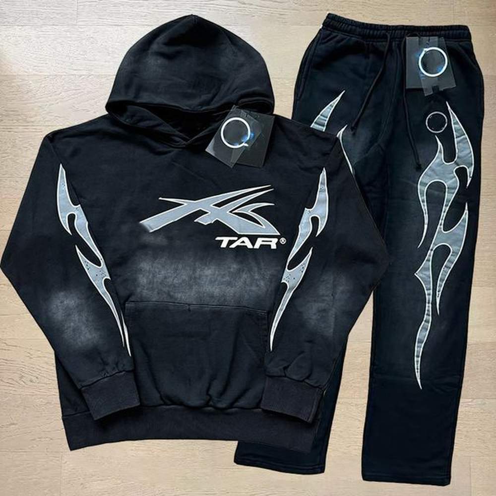 Top Designer Hoodie Men's Fashion Graphic Sweatshirt and high quality pants Street Graffiti Foil Print Vintage loose Sports suit Americ