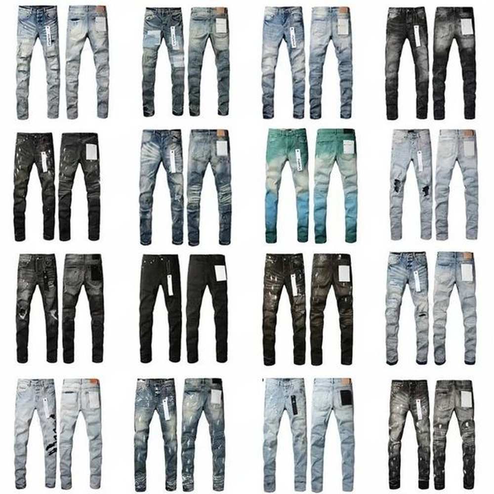 Top1 designer Jeans Denim Mens Ripped Motorcycle Trousers Designers Denims Fashion Slim Fit Jeans Men Man Black High-end Quality Rock Hip Ho