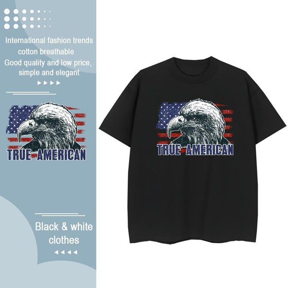 TOP Quality Mens T Shirts eagle O-Neck Short Sleeve Casual Beach Cartoon Printing L-4XL 230g Cotton Tshirt for Man Woman Classic Casual Tees