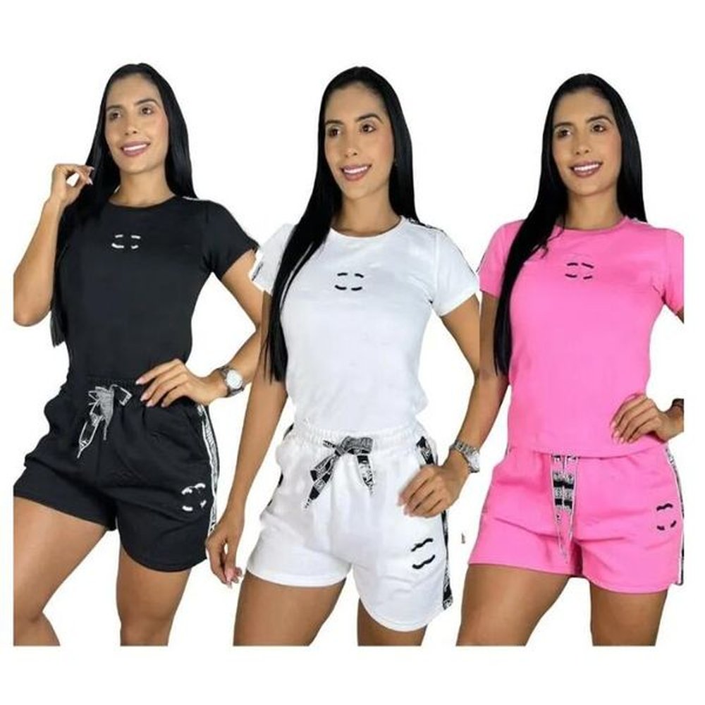 tracksuit designer letter printed luxury women piece set short