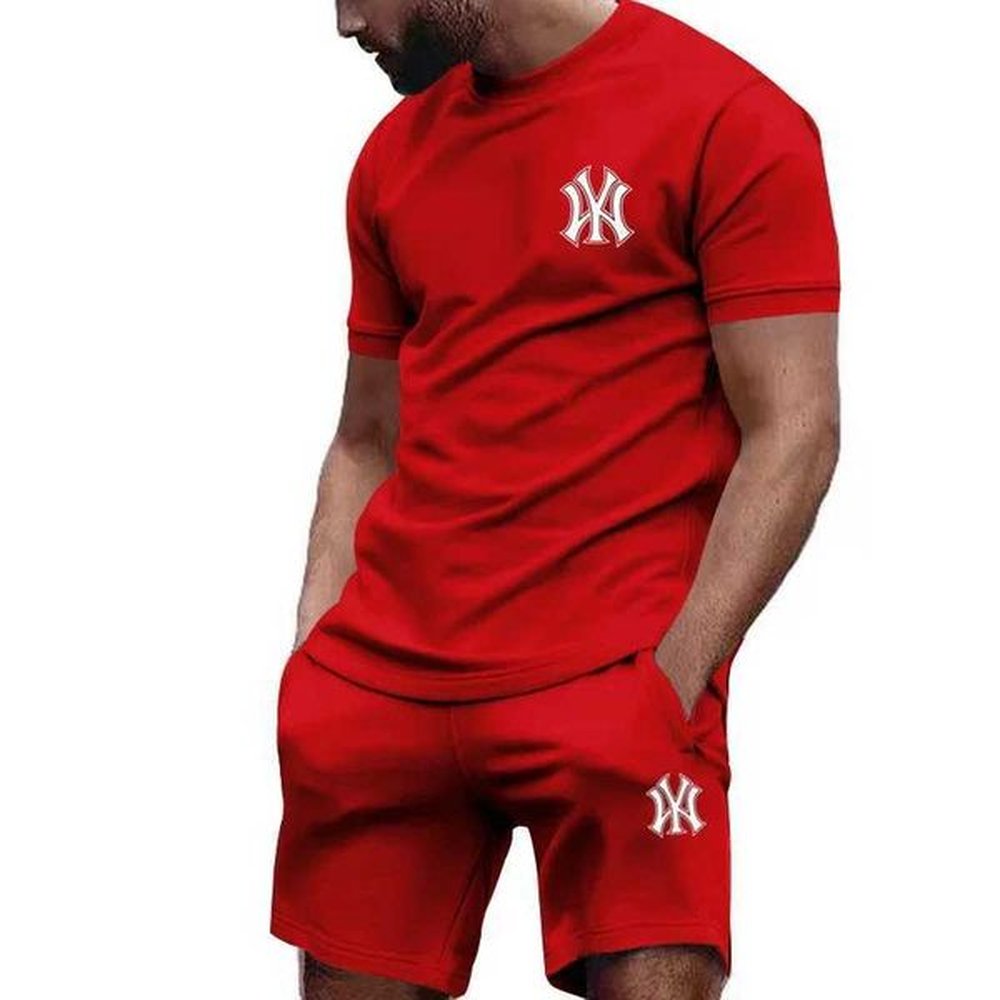 Tracksuits Mens mesh two-piece short sleeved T-shirt pants set running and fitness sportswear summer 2024 H241218 91T0