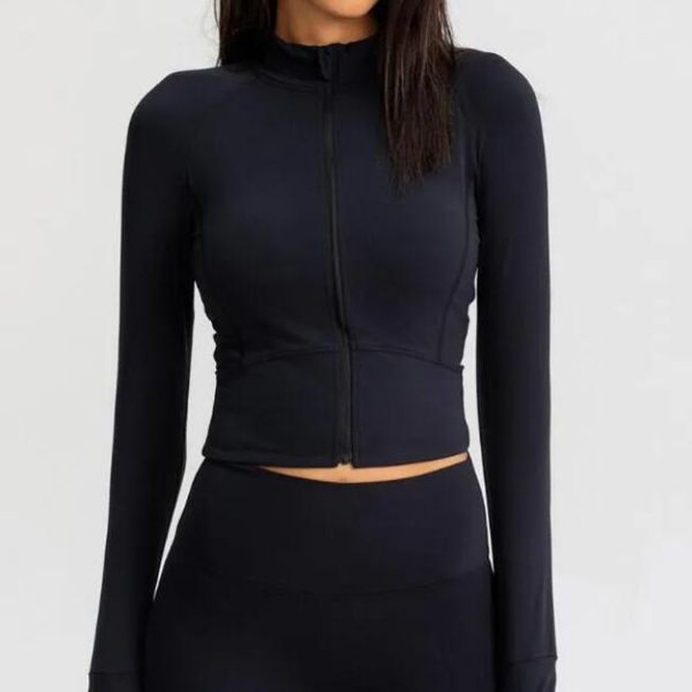 tracksuits yoga sports coat female tight yoga clothes quickdry long