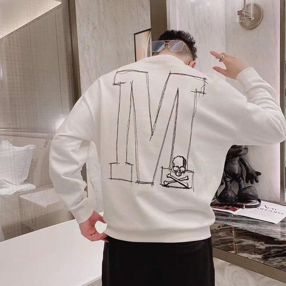 Trendy skull loose sweater men's and women's MMJ trendy Terry hip hop embroidery high quality Pullover Jacket autumn