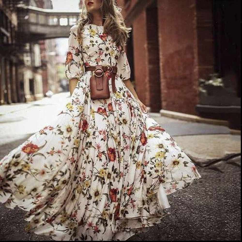 trendy women dresses womens boho summer long dress floral maxi