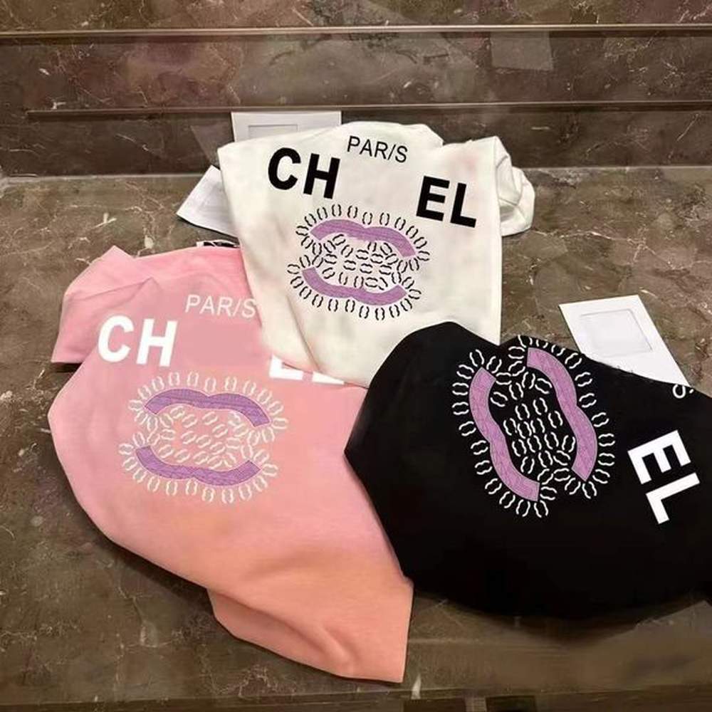 Tshirt T Shirt Women Clothes France Trendy Two C Letter Womens Designer Clothing Graphic Print Round Neck Short Sleeve Tops Tees 5Xl 1