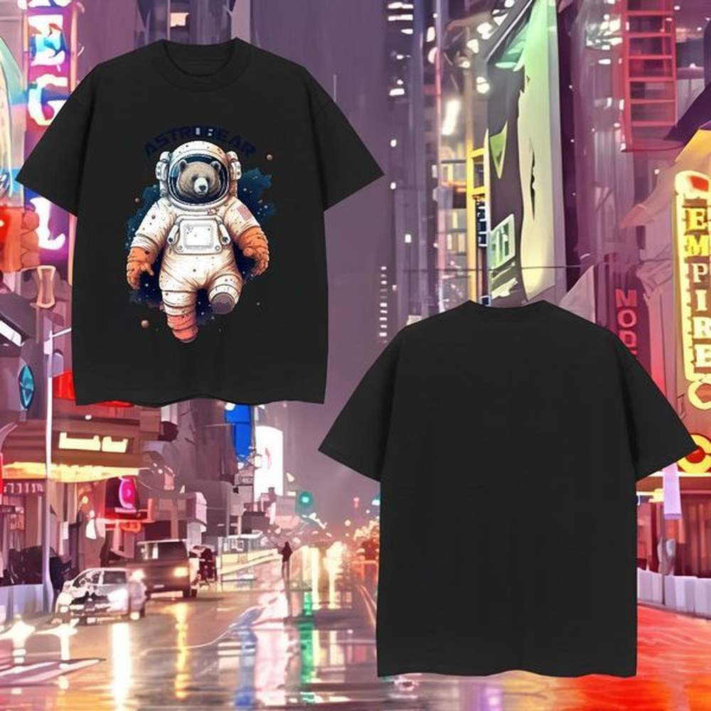 T-Shirts for Men 230g Cotton cosmonaut Casual Short Sleeve Soft Custom Cartoon Couples T Shirts Fashion Casual Cool Tops Shirt