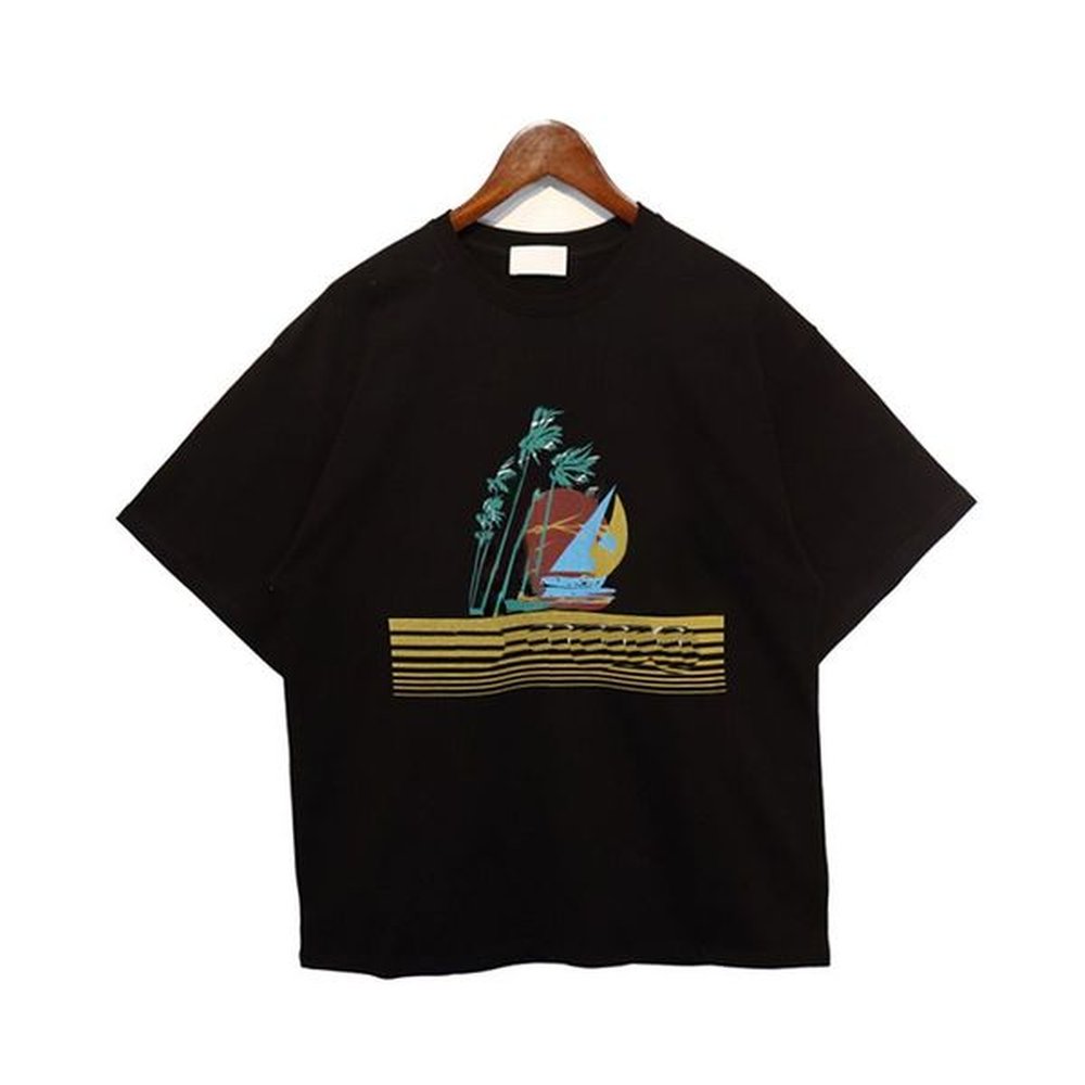 Tshirts Pure Cotton Summer Men's Crew Neck Printed Short Sleeve T-shirt