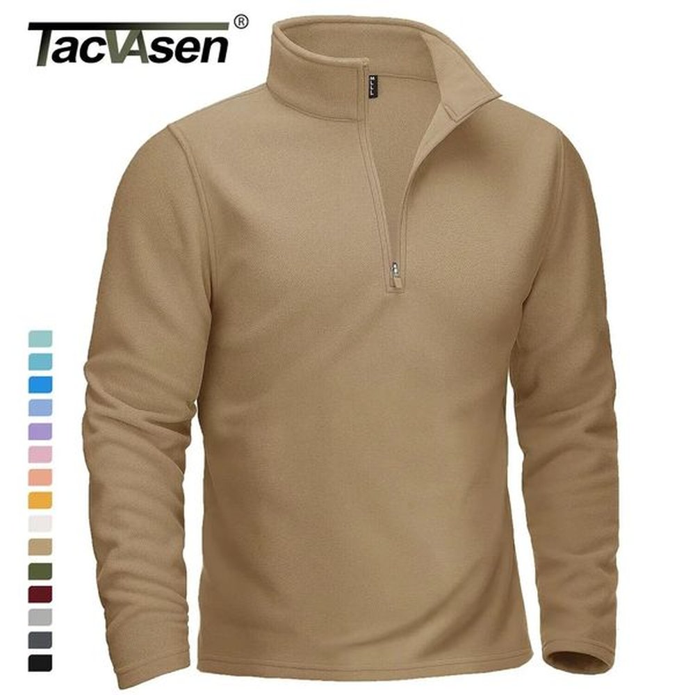 Tucker Watson quarter zip zipper top mens turtle neck wool sweater casual warm sportswear running hoodie 241210