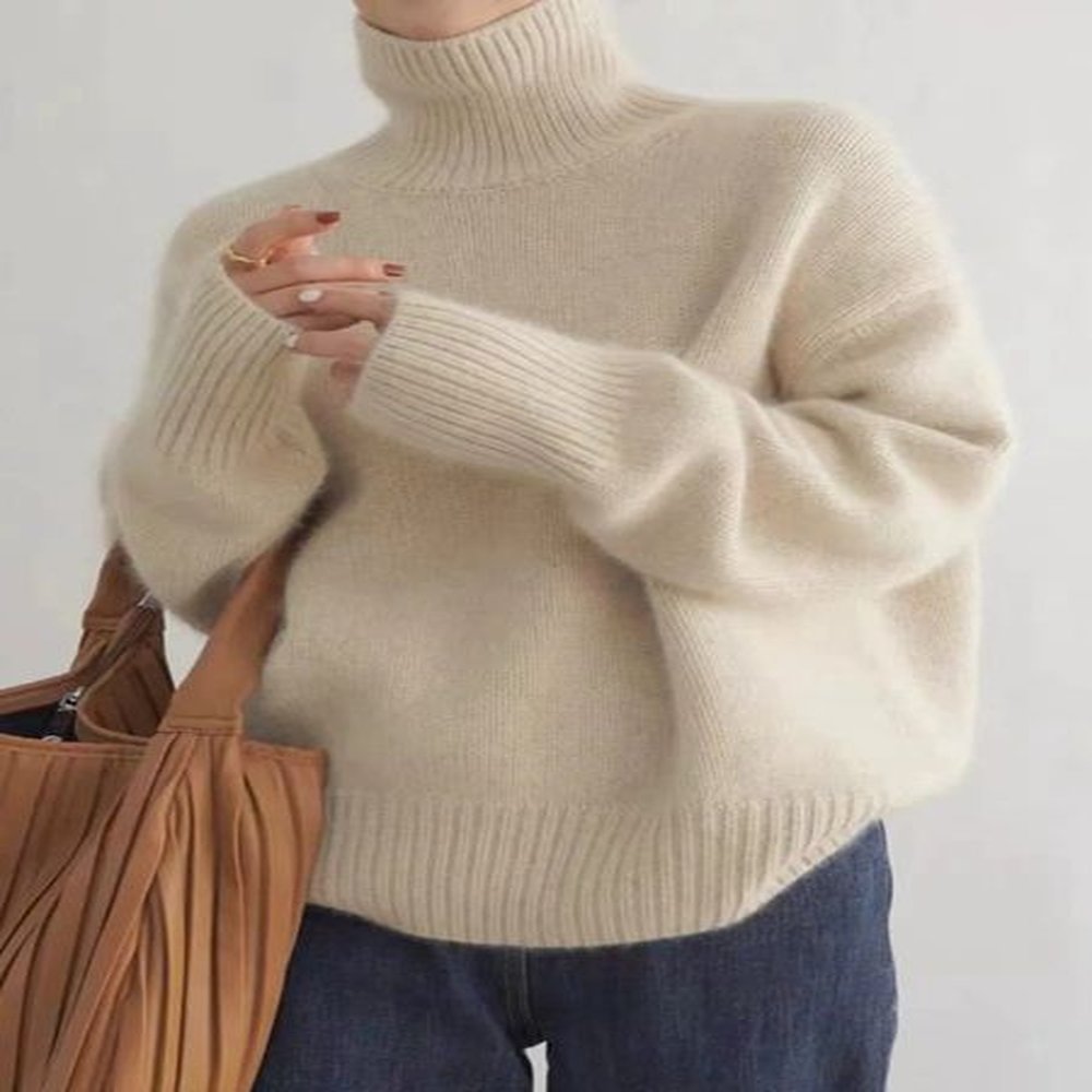 turtleneck pure cashmere womens loose sweater thickened autumn and