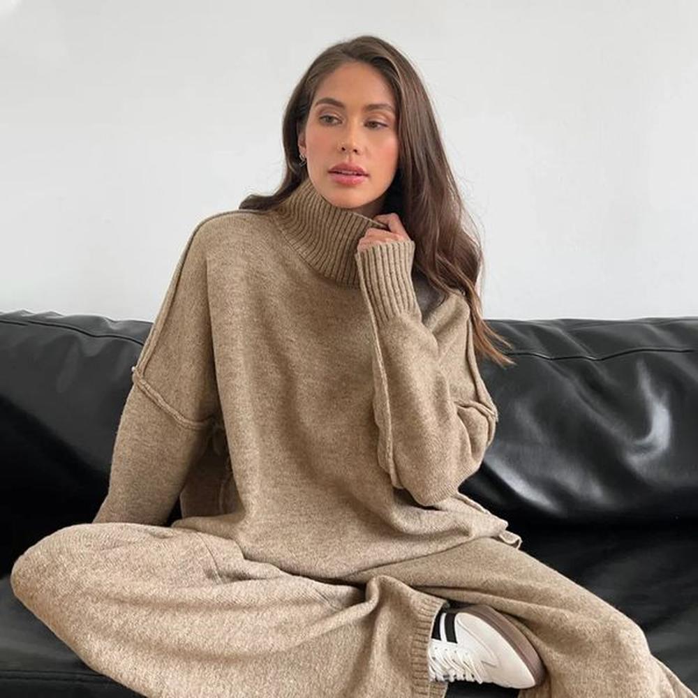 turtleneck sweater set womens european american autumn and winter