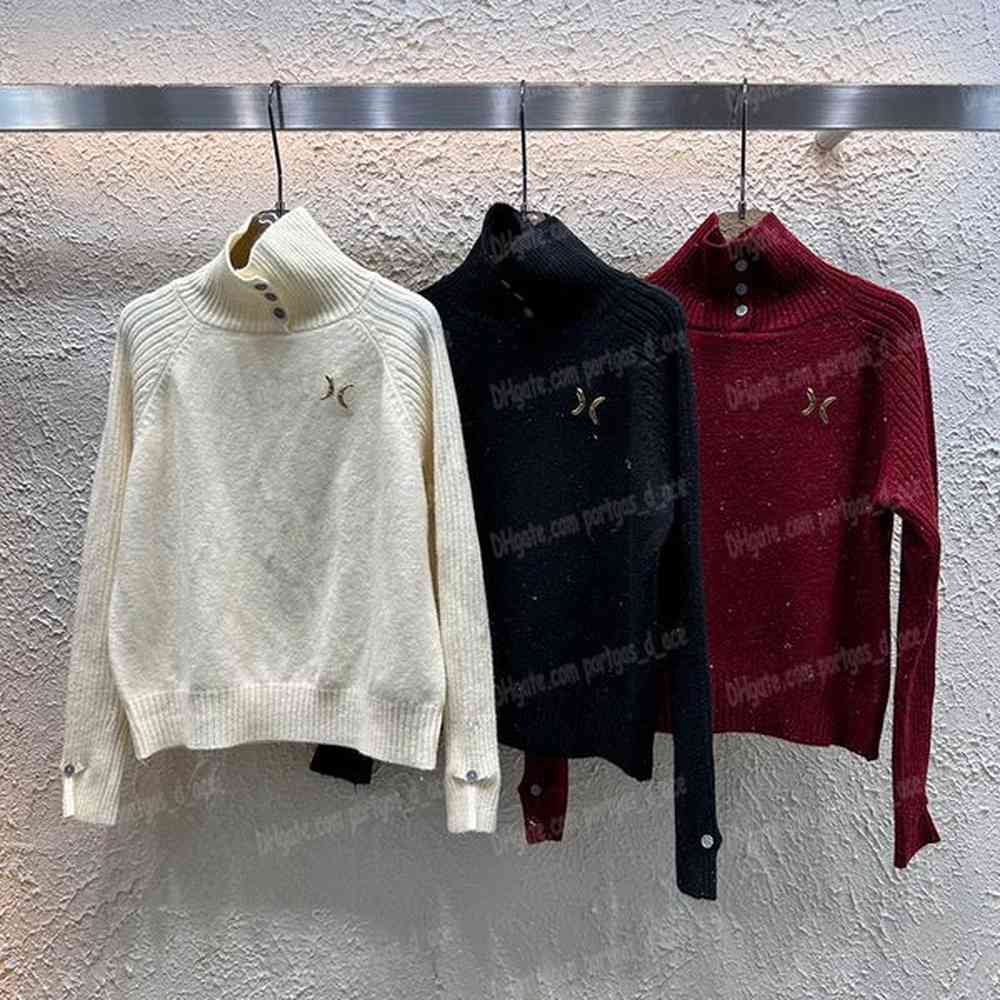 turtleneck women sweater designer knitted jumper top simple casual knit