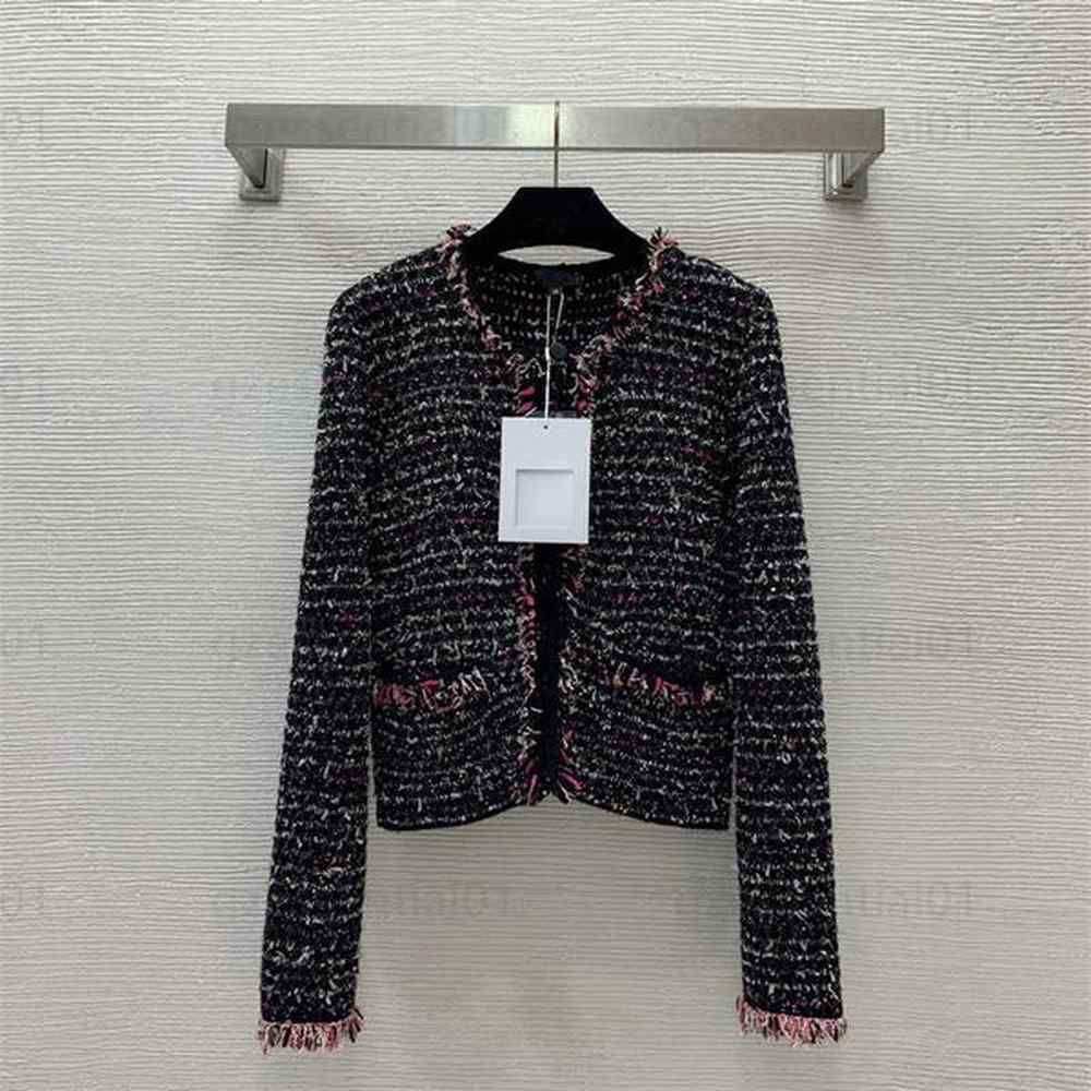 tweed jacket women designer jackets fine glitter braided contrast tweed