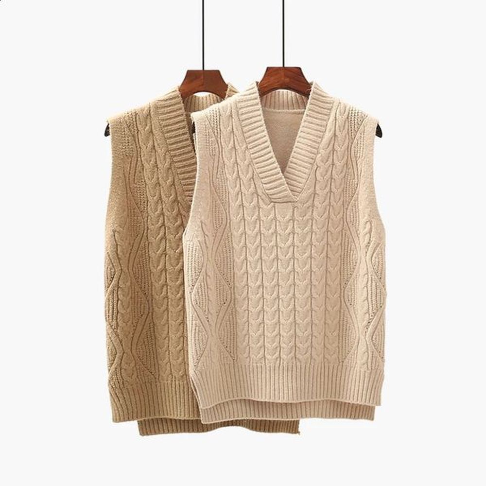 twist pullover sweater vest women autumn loose net red vneck
