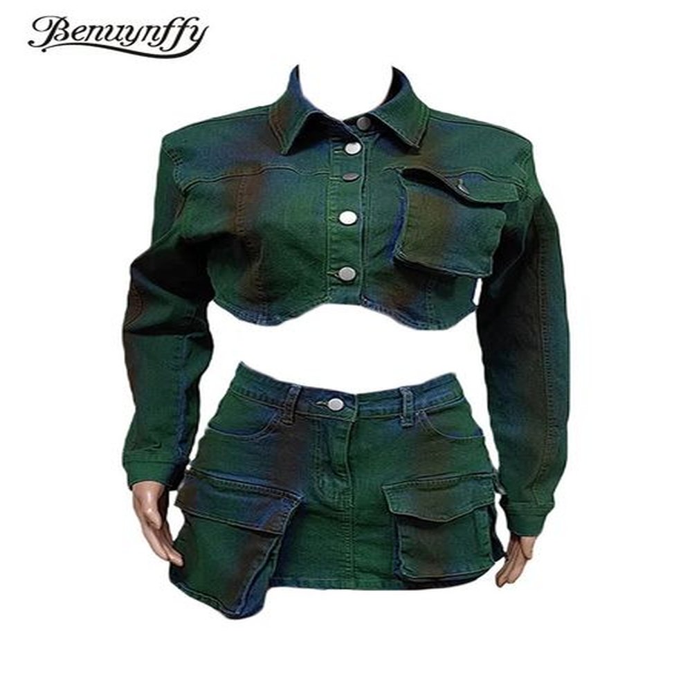 two piece dress benuynffy skirt set women spring long