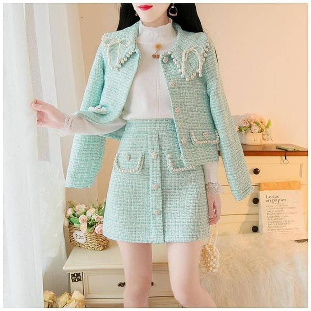 two piece dress professional suit skirt for women autumn