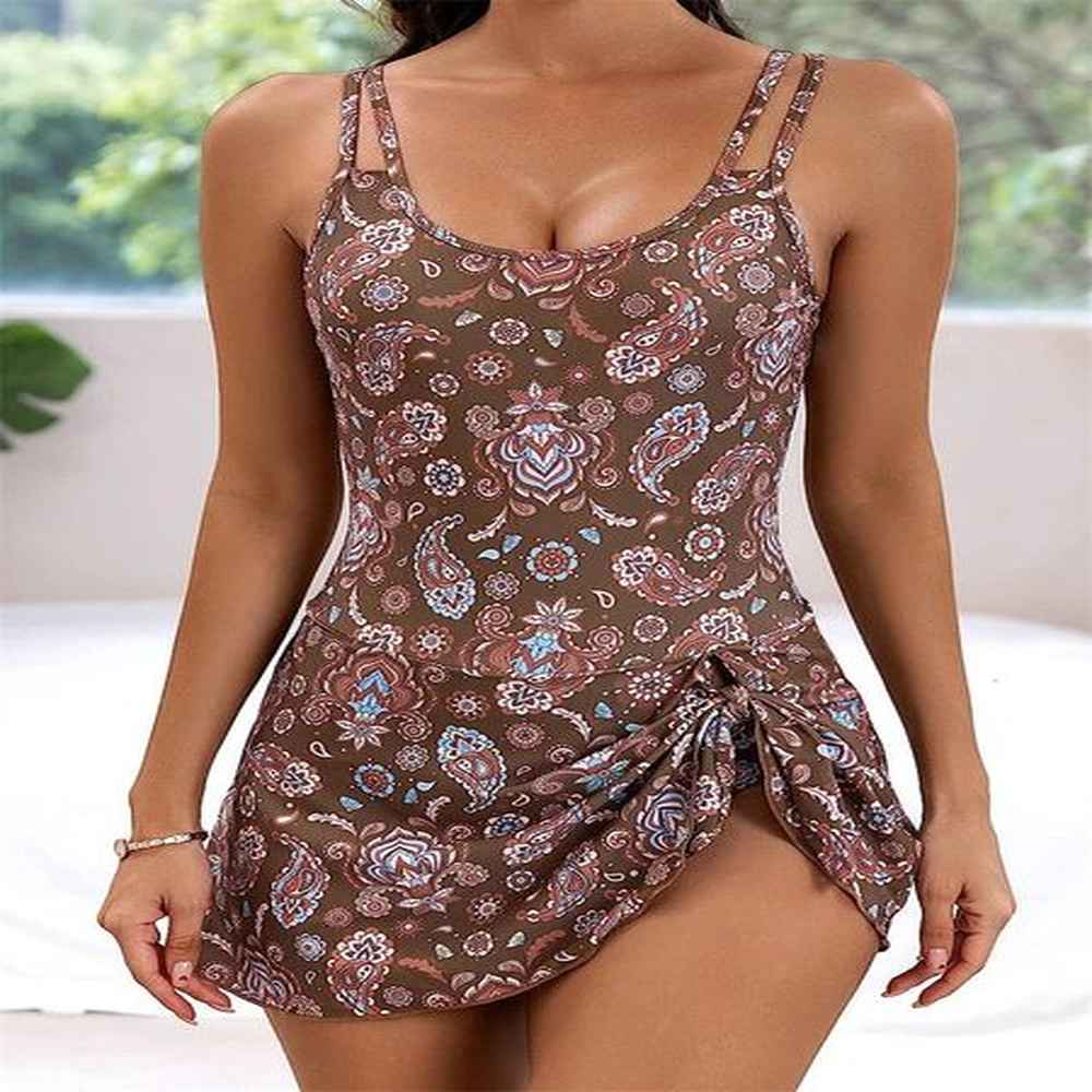 two piece swimsuit women solid print sling sexy high waist