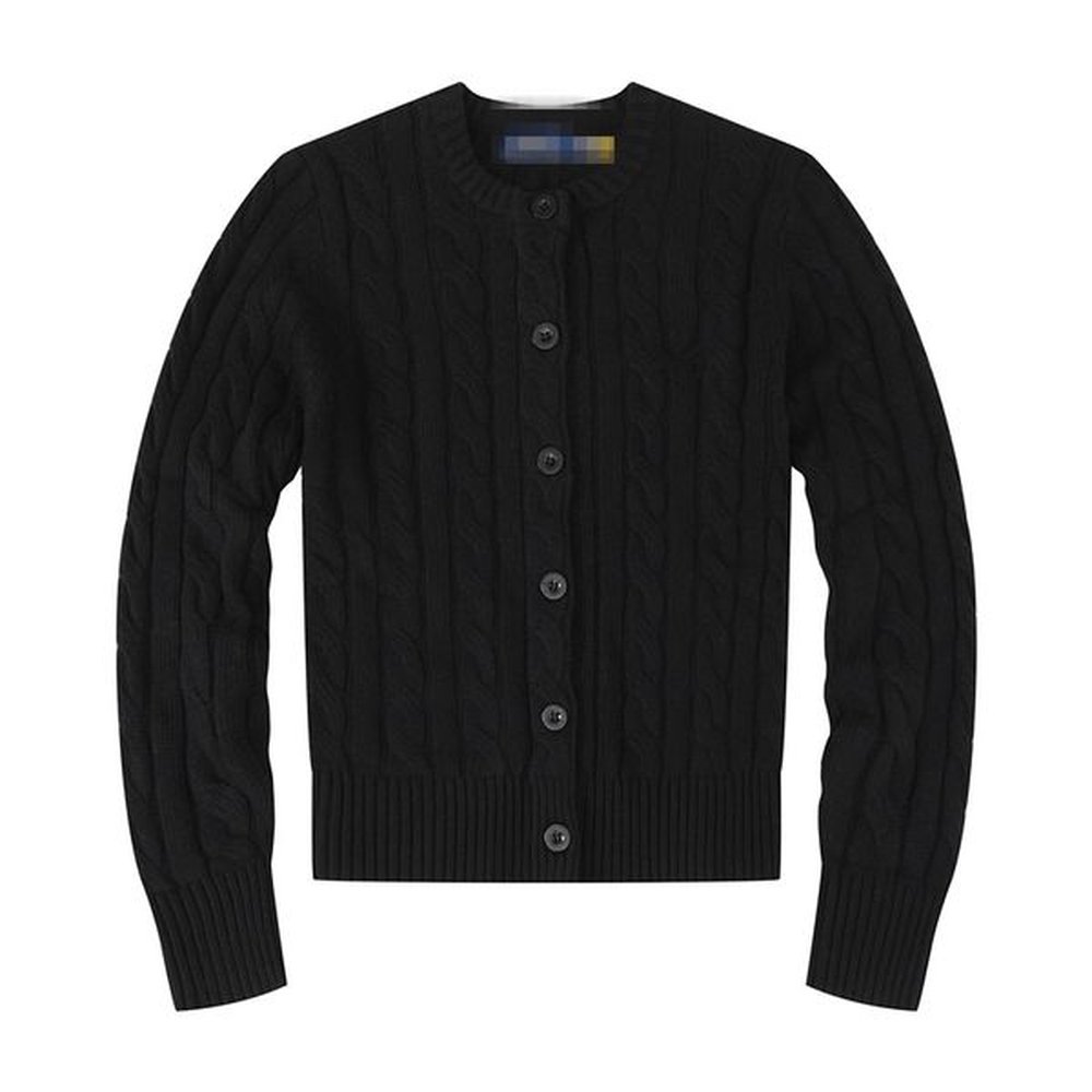 typical womens cardigan round neck sweater embroidered single breasted knit