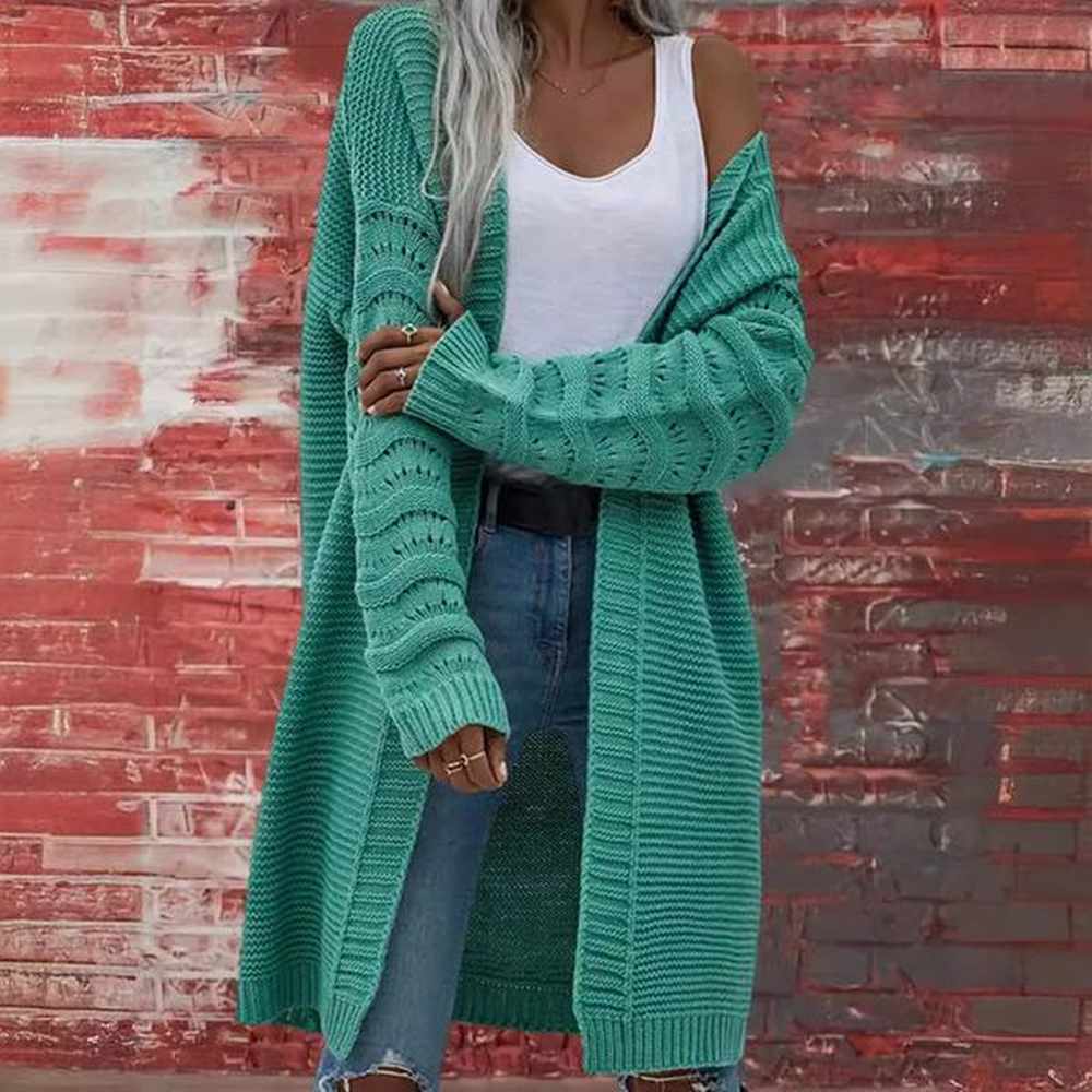 ultra slim knitted cardigan wool sweater casual womens loose long