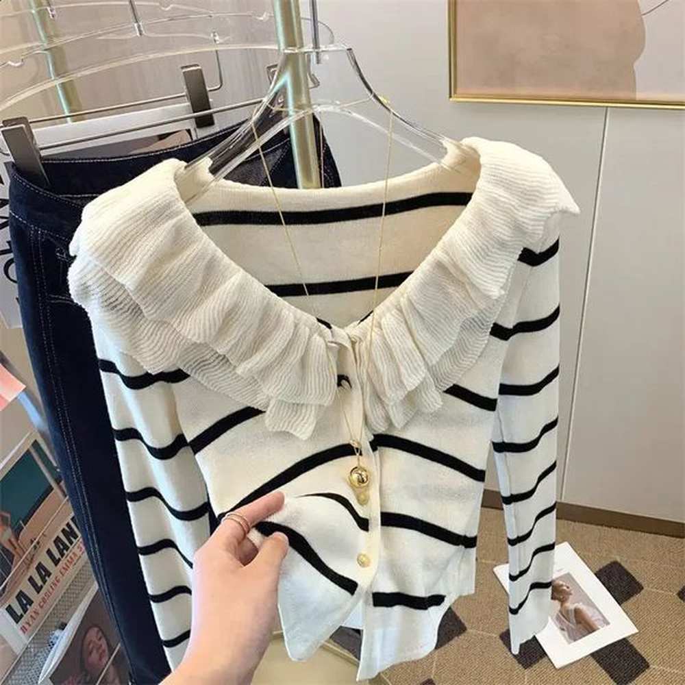 ultra thin short sleeved long sleeved french pleated style knitted