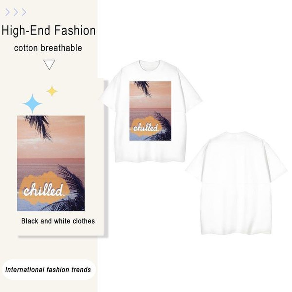 Unisex beach 230g 100% Cotton Men Tshirts Casual Crew Neck Man T Shirts Fashion Casual Asian Size Tees Shirts
