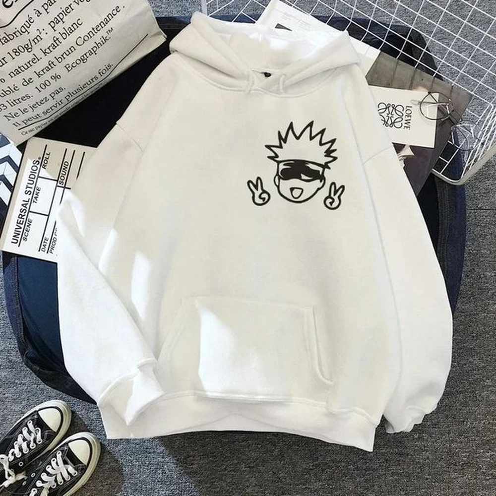 Unisex Jujutsu Kaisen Anime Hoodies Sweatshirts Large Animated Designskawaii Gojo Satoru Graphic Streetwear