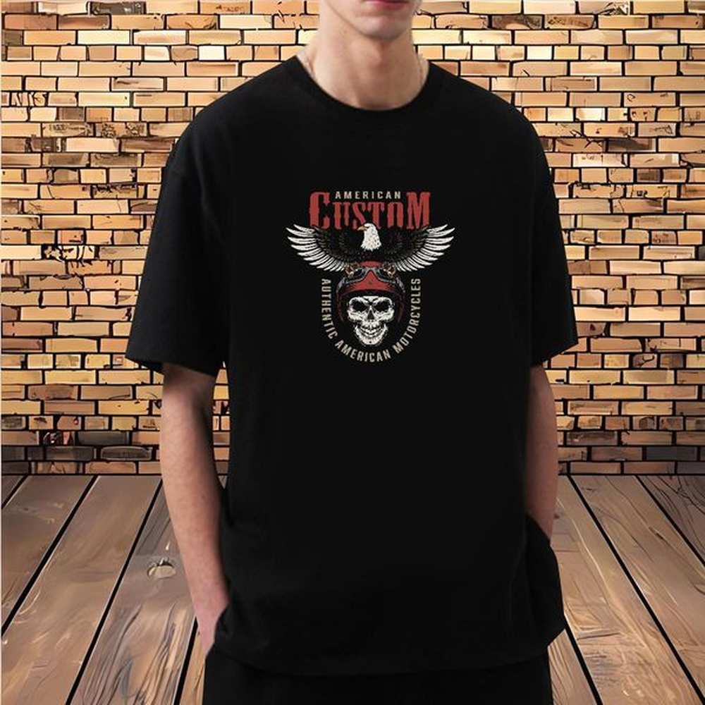 Unisex Man T Shirts 230g Cotton skull Daily Outfit Asian Size Breathable Short Sleeve Men Tees Fashion Design Clothes