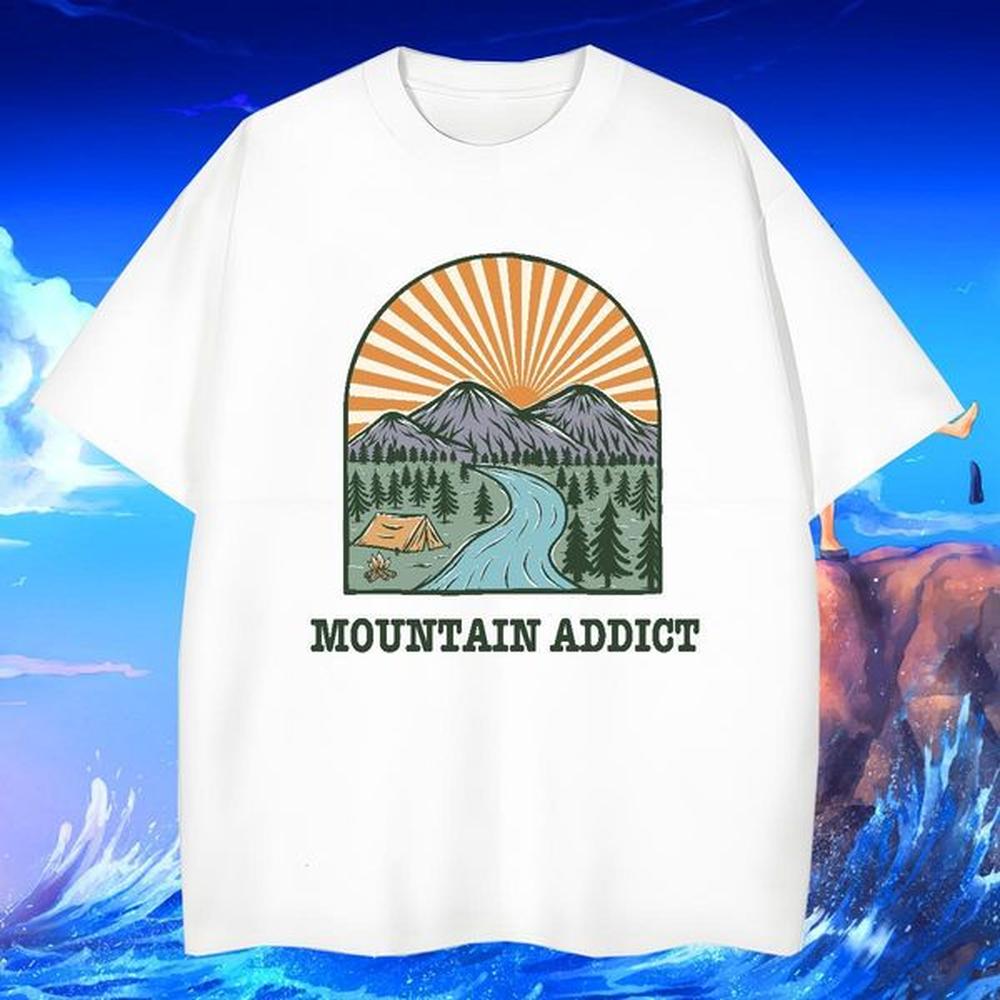 Unisex mountains 100% Cotton 230g Men Clothes T-Shirt Sport Breathable Soft Man T Shirts Custom Custom Print Plus Size Tops