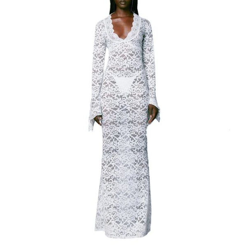 urban sexy dresses women long fitted dress long sleeve v