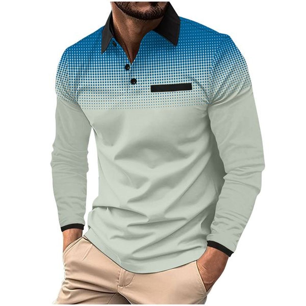 US size breathable quick dry Men Polo T-shirts printing long sleeves Polo shirts high Quality Cotton Men's Polo Shirts Casual Sportswea