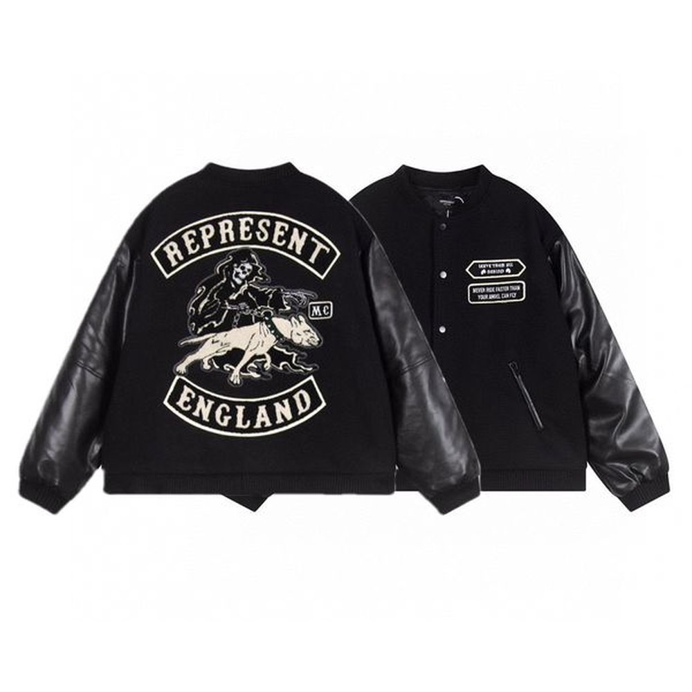 Usa Men Designer Varsity Cotton Coat Man Windbreaker Vintage Fleece Oversized Long Leather Sleeve Black Baseball Jacket Graphic Embroidery